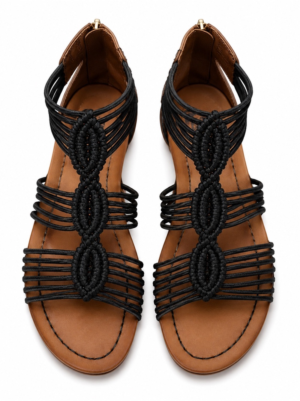 Circus by Sam Edelman Becca Macrame Gladiator Sandals Black Size 6